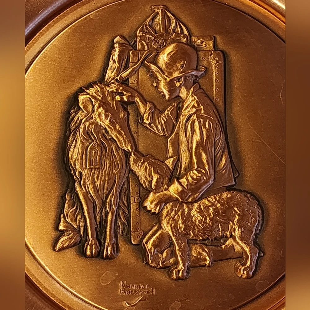 Norman Rockwell Making Friends Copper Plate 1978 Hamilton Vintage Dog Decor